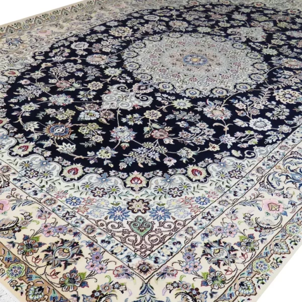 Perserteppich Nain 9La 45Raj 205 x 315 cm Wolle & Seide handgeknüpft Habibian signiert