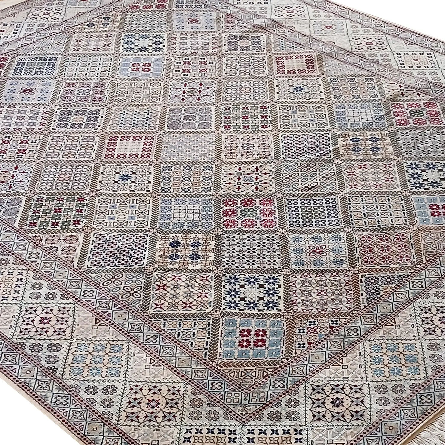 Perserteppich Nain 6 La 56Raj 250 x 300 cm Schurwolle & Seide handgeknüpft Habibian signiert H1