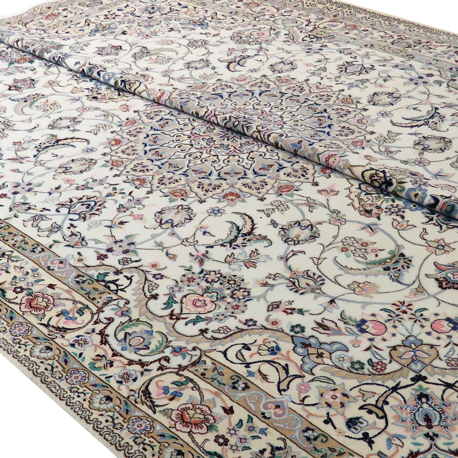 Paar (2x) Perserteppich Nain 9La 315 x 205 cm Kork & Seide handgeknüpft H1