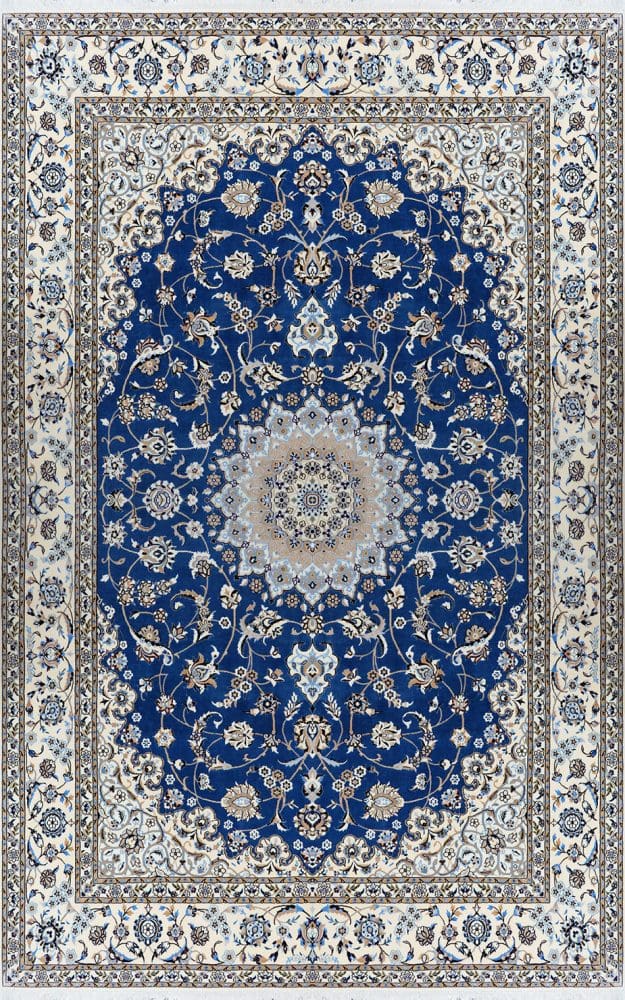 Perserteppich Nain 6La 206 x 300 cm Seide & Wolle handgeknüpft H1