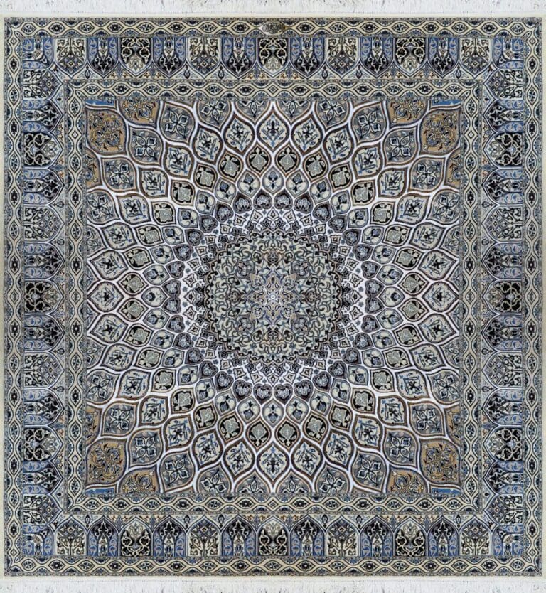 Perserteppich Nain 6La 65Raj 215 x 215 cm Seide & Wolle handgeknüpft Habibian signiert
