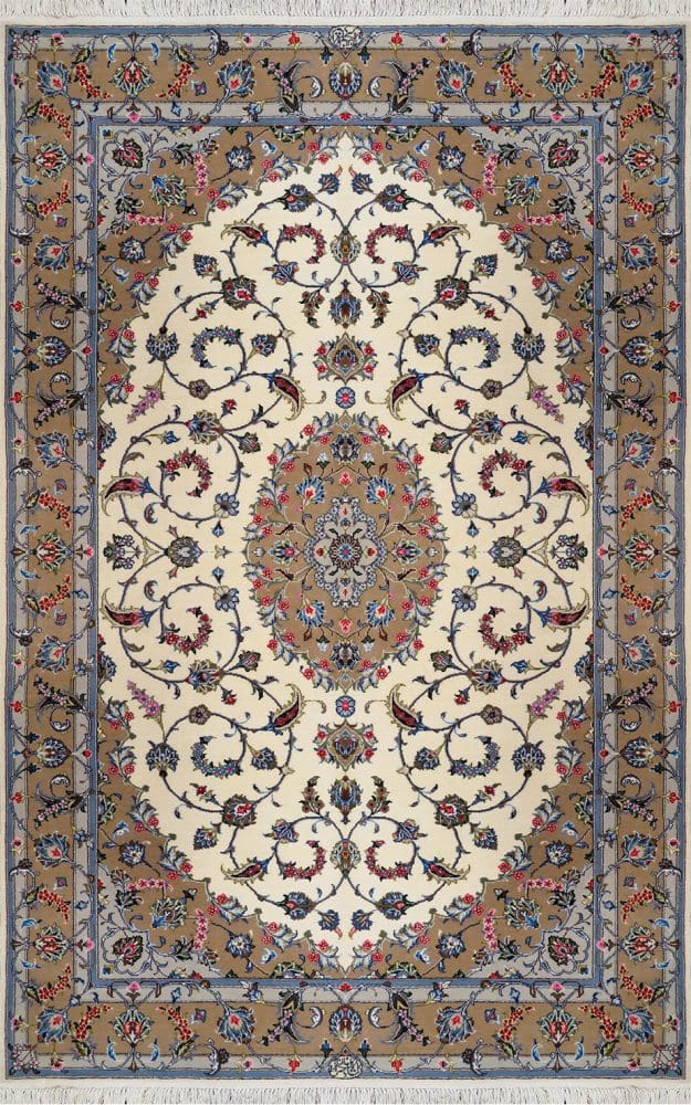 Perserteppich Kaschan 140 x 240 cm Schurwolle handgeknüpft Shadsar signiert H1