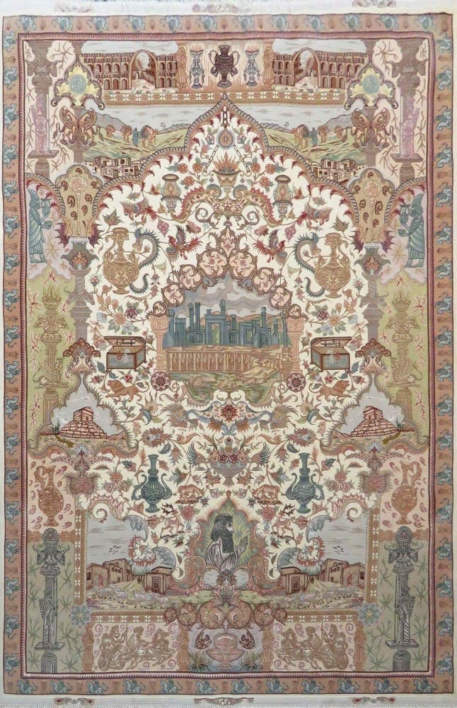 Perserteppich Tabriz 60Raj 303 x 201 cm 45% Seide & 55% Wolle handgeknüpft Nami signiert