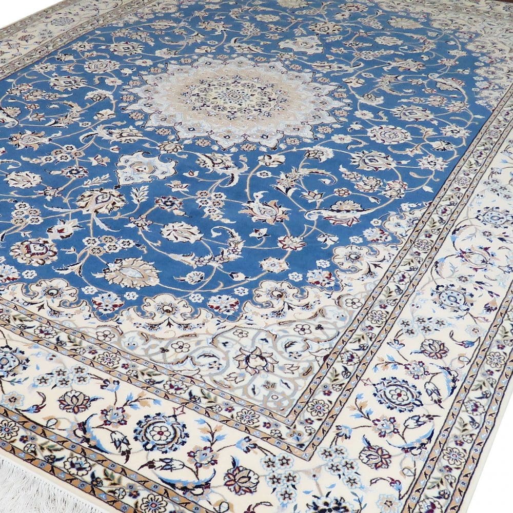 Perserteppich Nain 6La 206 x 300 cm Seide & Wolle handgeknüpft H1