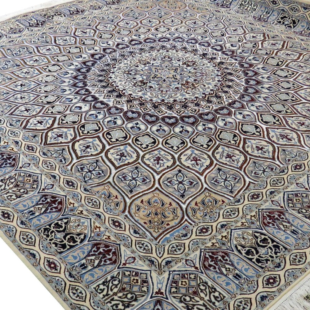 Perserteppich Nain 6La 65Raj 215 x 215 cm Seide & Wolle handgeknüpft Habibian signiert