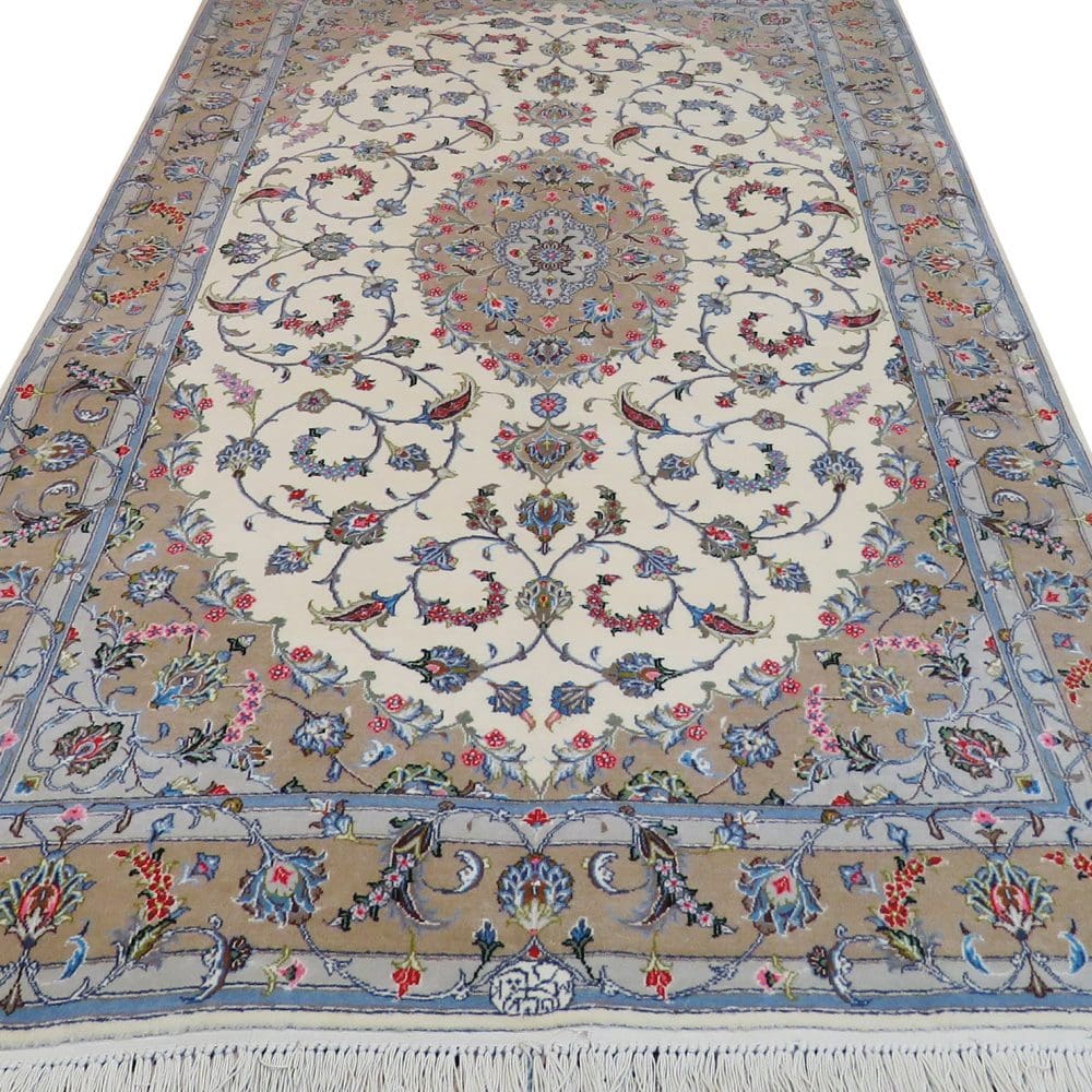 Perserteppich Kaschan 140 x 240 cm Schurwolle handgeknüpft Shadsar signiert H1