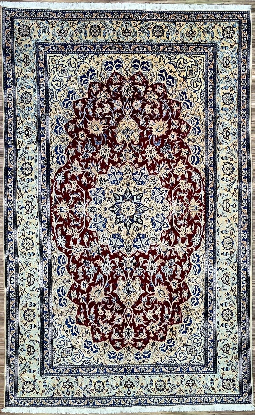 Persischer Nain 6 La 250 x 158 cm Seide & Korkwolle handgeknüpft