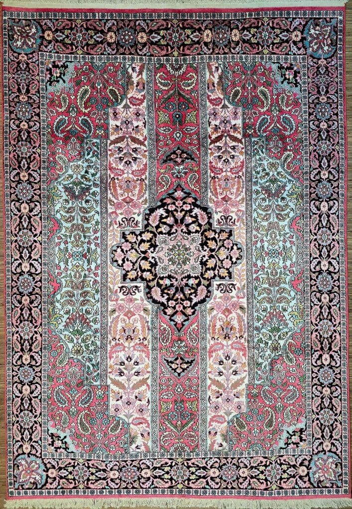 Orientteppich Ghom 272 x 192 cm Kunstseide handgeknüpft neu