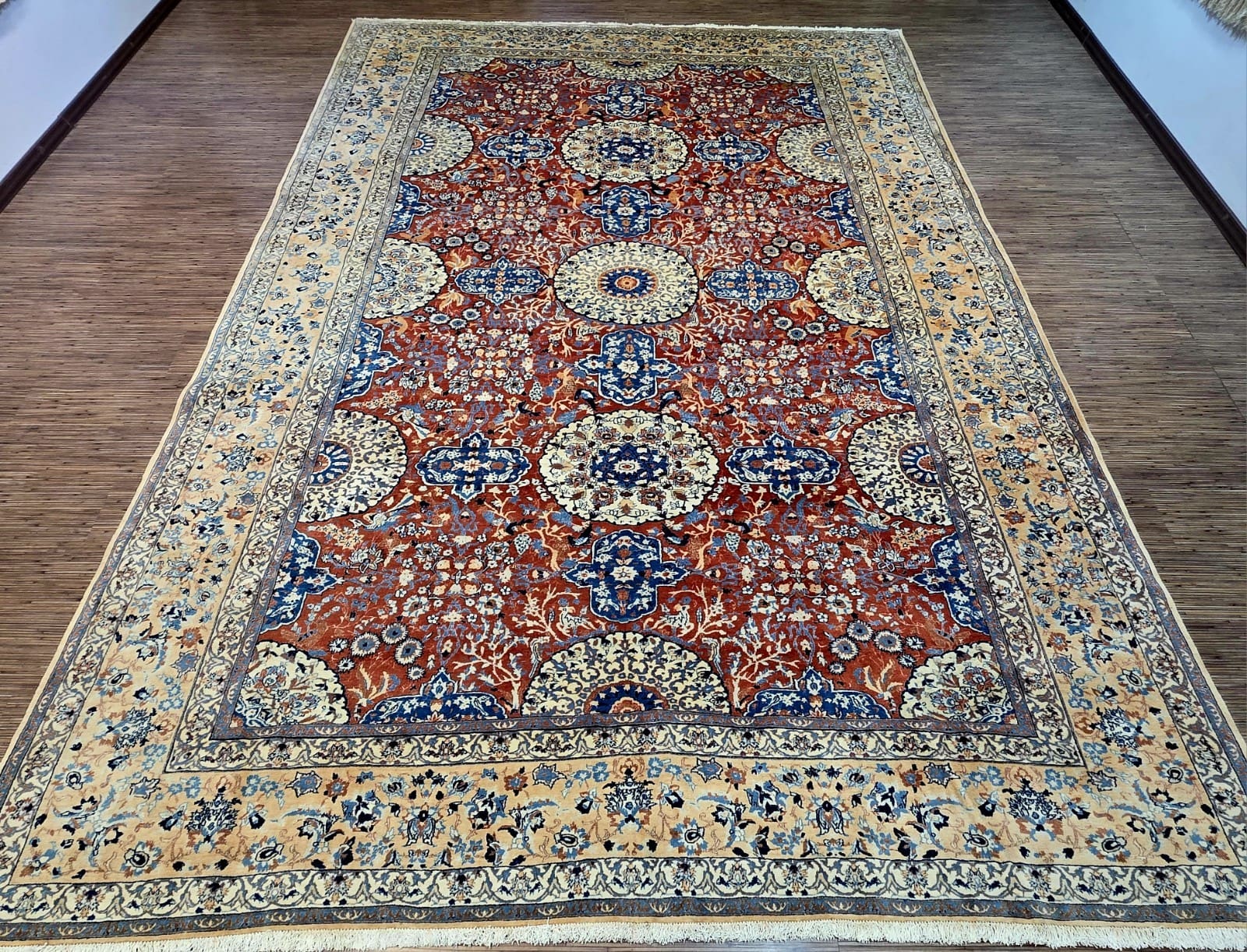Persischer Nain 9La 367 x 262 cm Korkwolle handgeknüpft Qualität