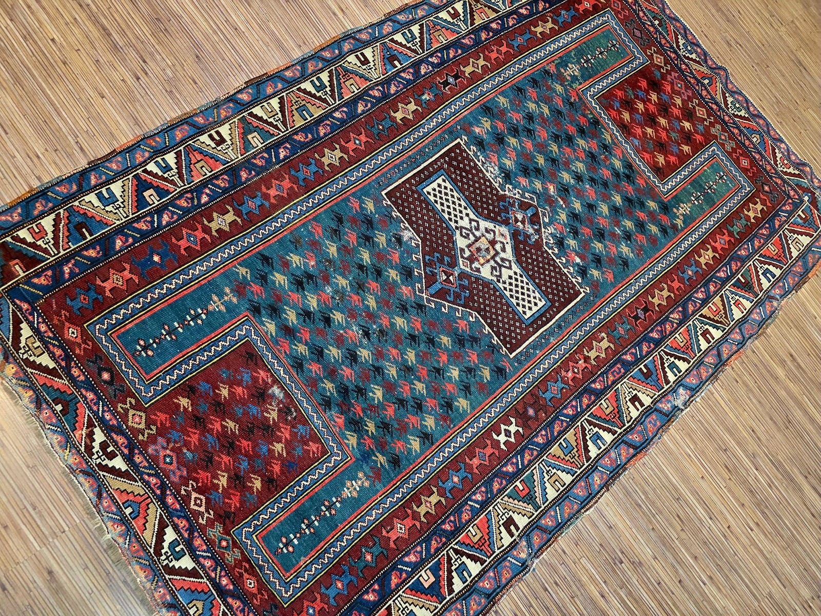 Antiker Orientteppich Schirwan 184 x 117 cm Wolle handgeknüpft