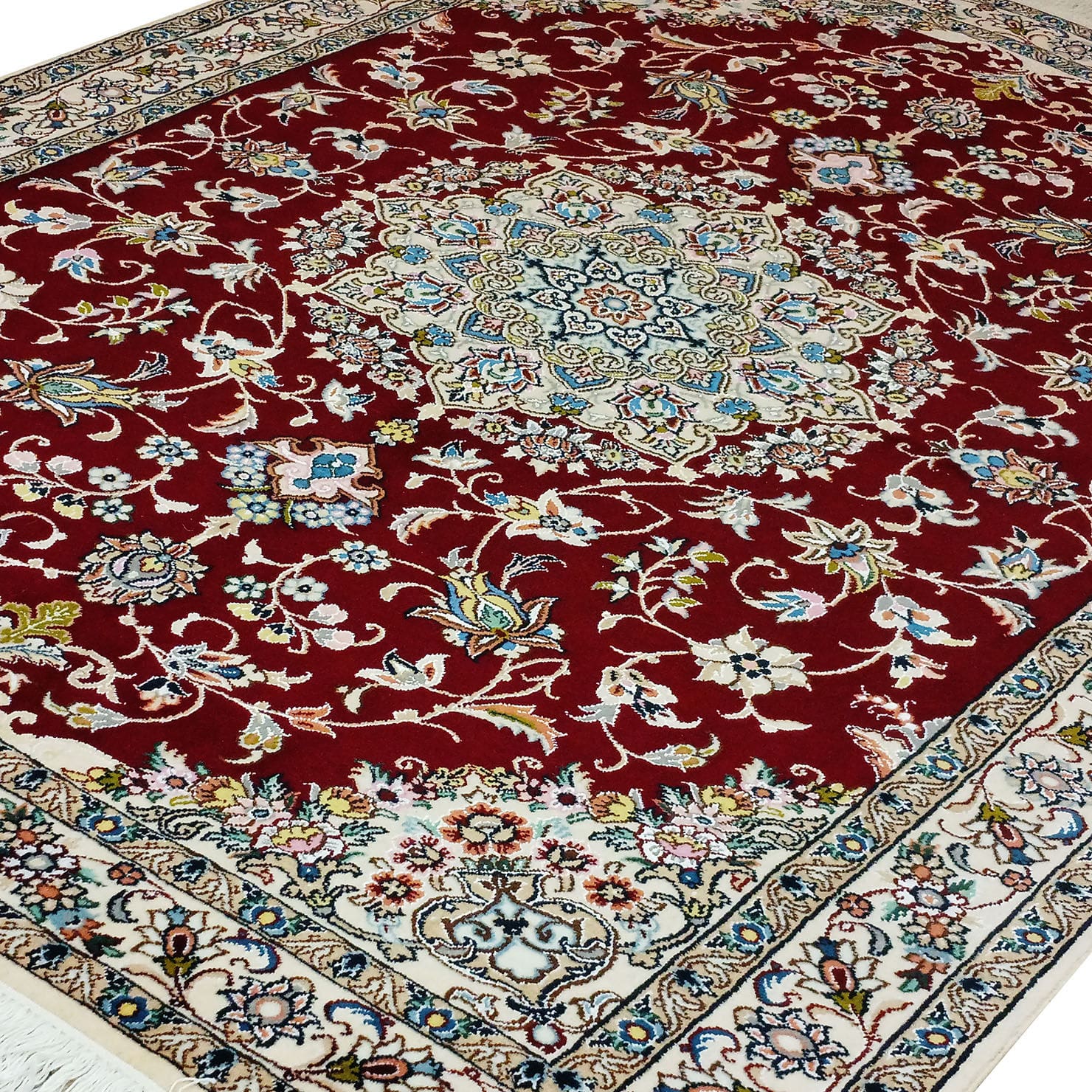 Perserteppich Nain 9La 45Raj 155 x 215 cm Wolle & Seide handgeknüpft