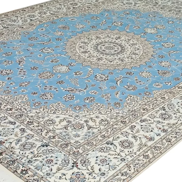 Perserteppich Nain 6 La 56Raj 254 x 354 cm Schurwolle & Seide handgeknüpft Habibian signiert
