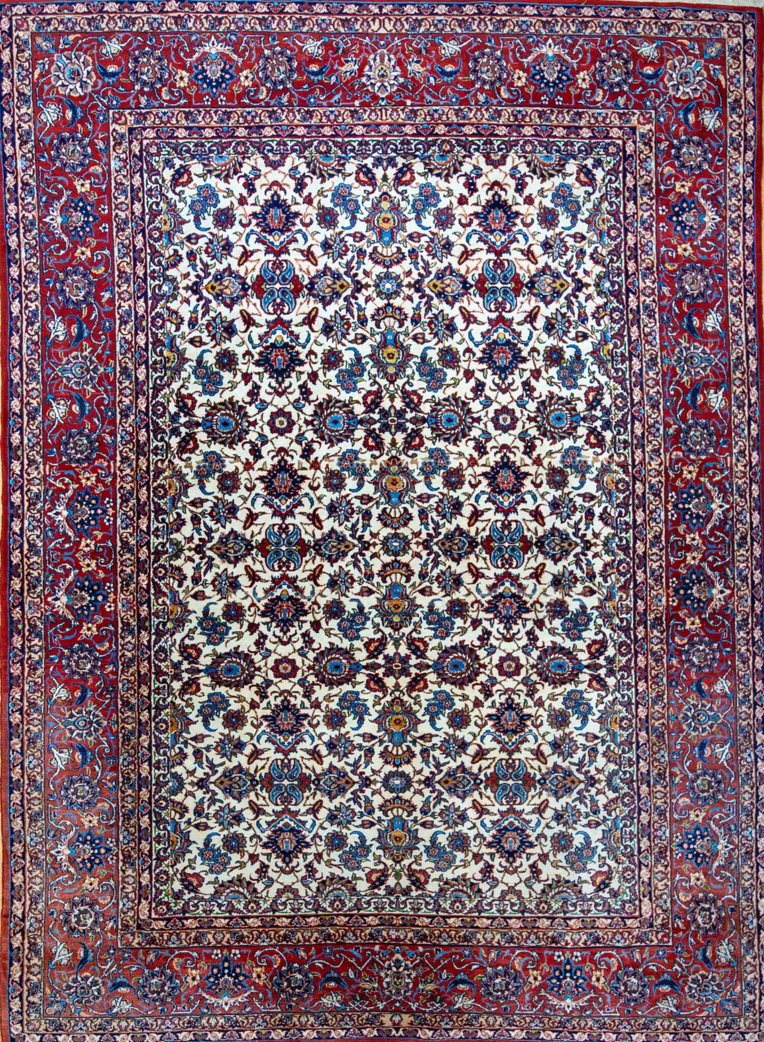 311×223cm Historischer Handgeknüpfter Isfahan Najafabad Perserteppich 500000Knoten/Qm W1(#441)