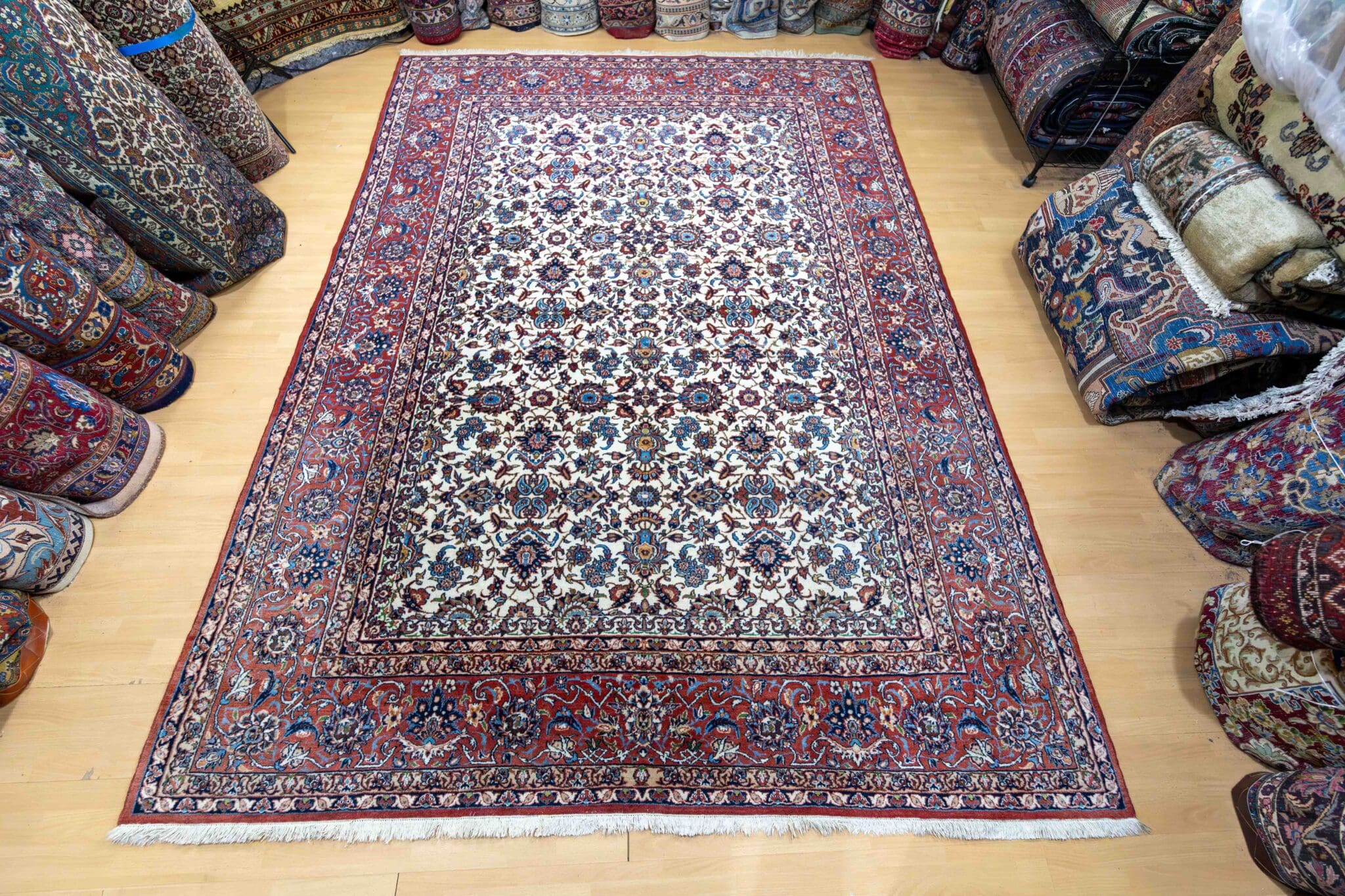 311×223cm Historischer Handgeknüpfter Isfahan Najafabad Perserteppich 500000Knoten/Qm W1(#441)