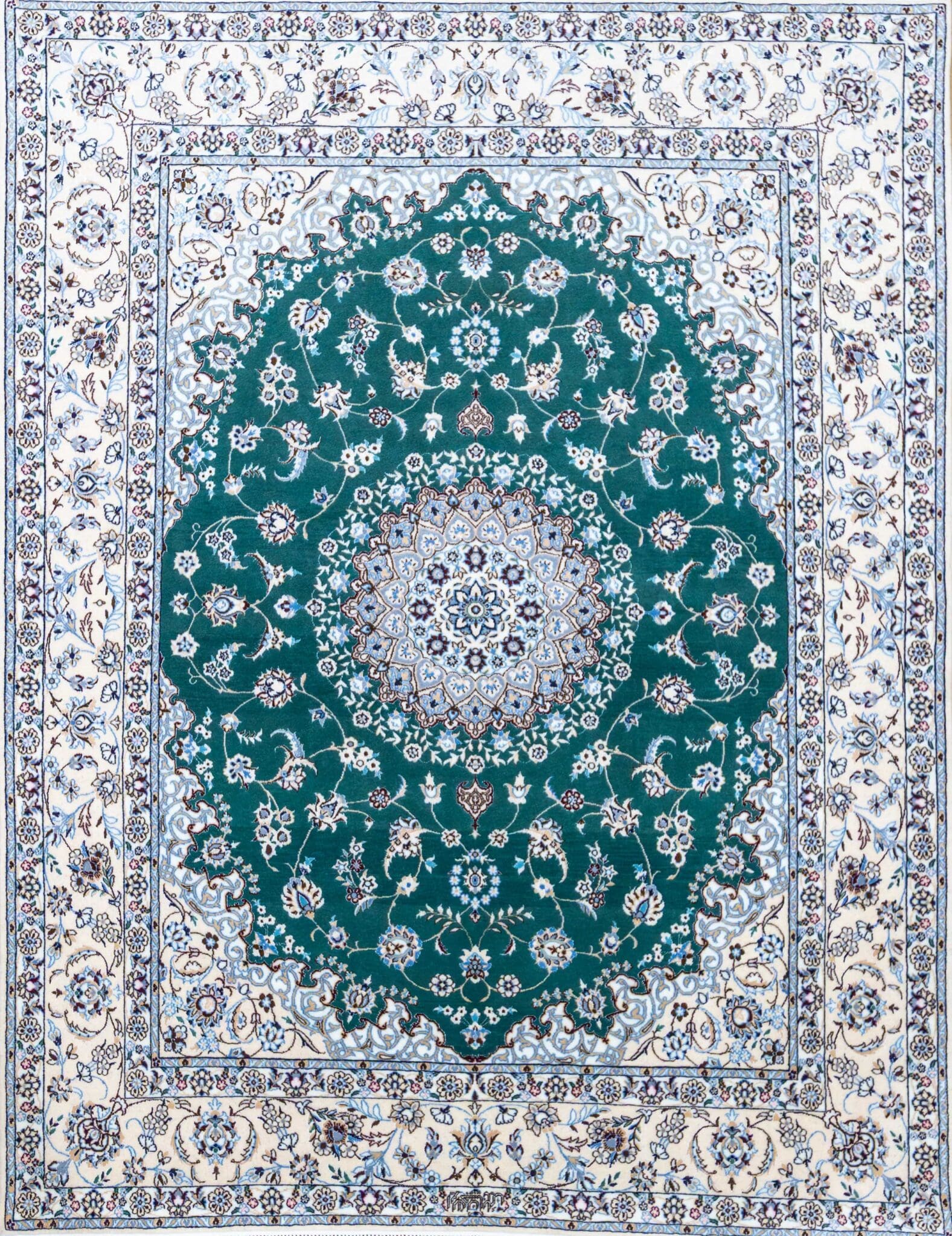 NEU 200×150 cm Nain 6La Premium Perserteppich Grün | 65 Raj | 700000 Knoten/m² | W1(#438)