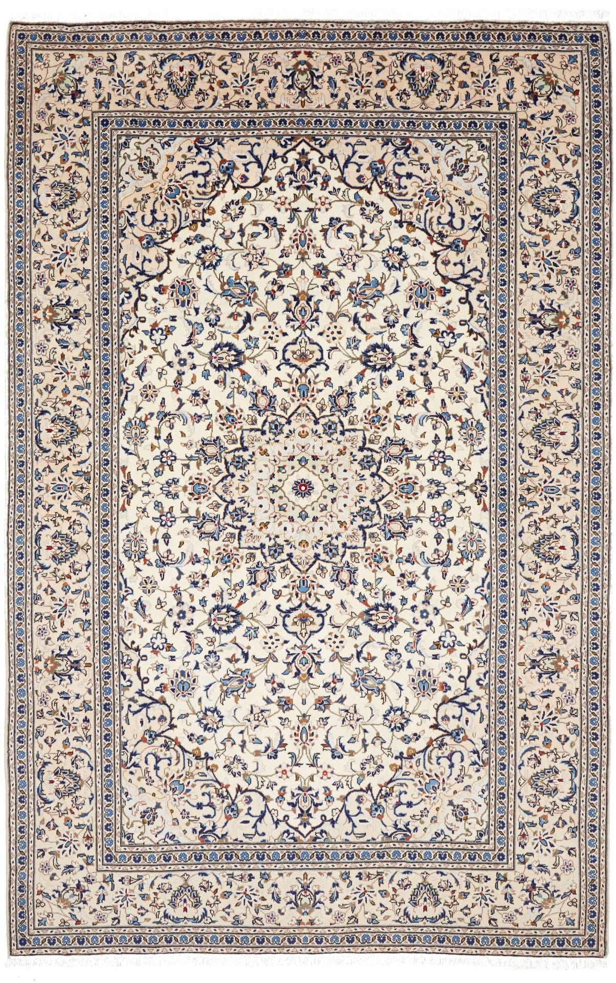 Perserteppich Kashan 194 x 301 cm Schurwolle handgeknüpft hochwertig