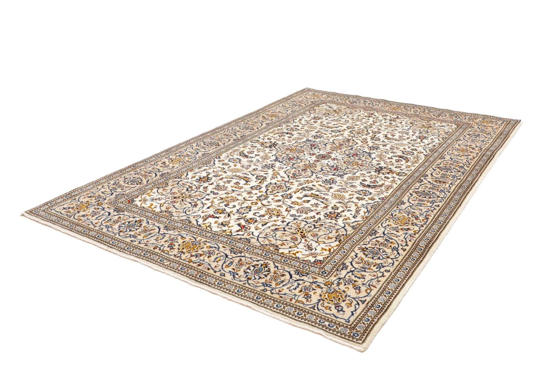 Perserteppich Kashan 205 x 299 cm Schurwolle handgeknüpft klassisch