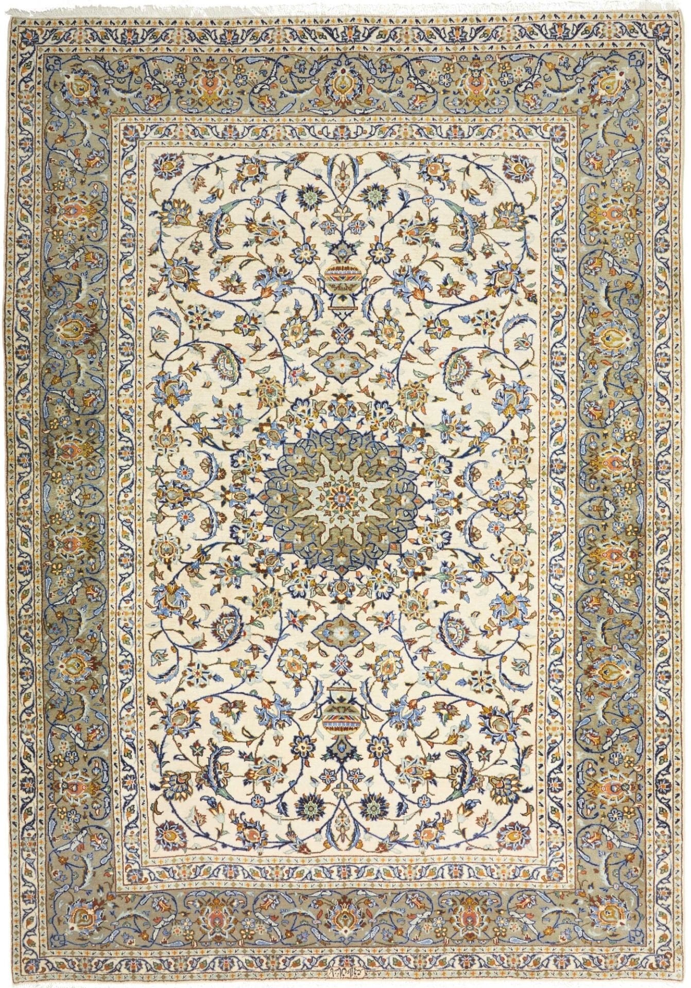 Perserteppich Kashan 224 x 314 cm Schurwolle handgeknüpft hochwertig H1