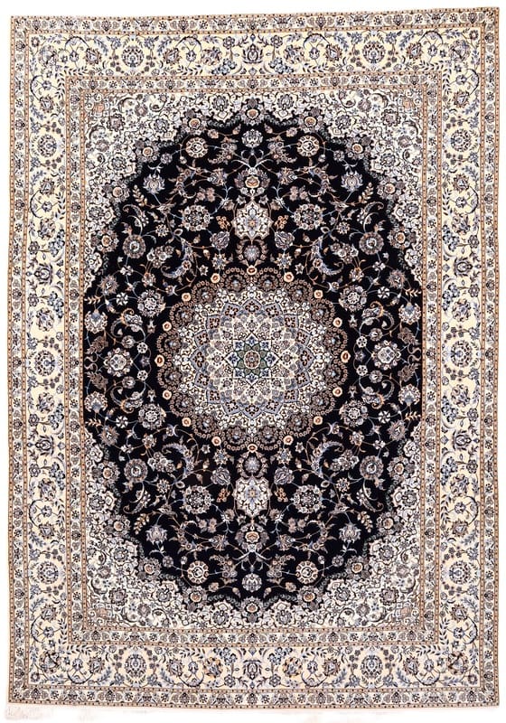 Perserteppich Nain 6 La 363 x 260 cm Wolle & Seide handgeknüpft H1
