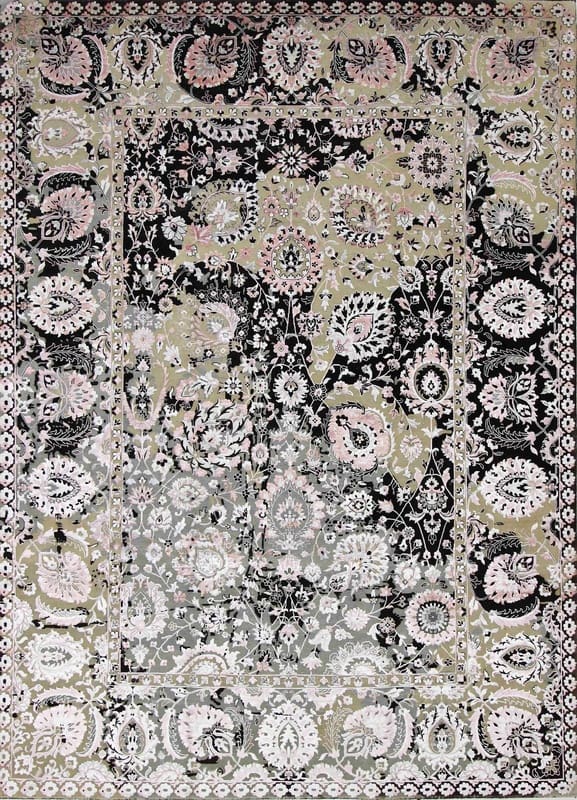 Orientteppich Indien 340 x 250 cm Wolle mit Bamboo Seide handgeknüpft