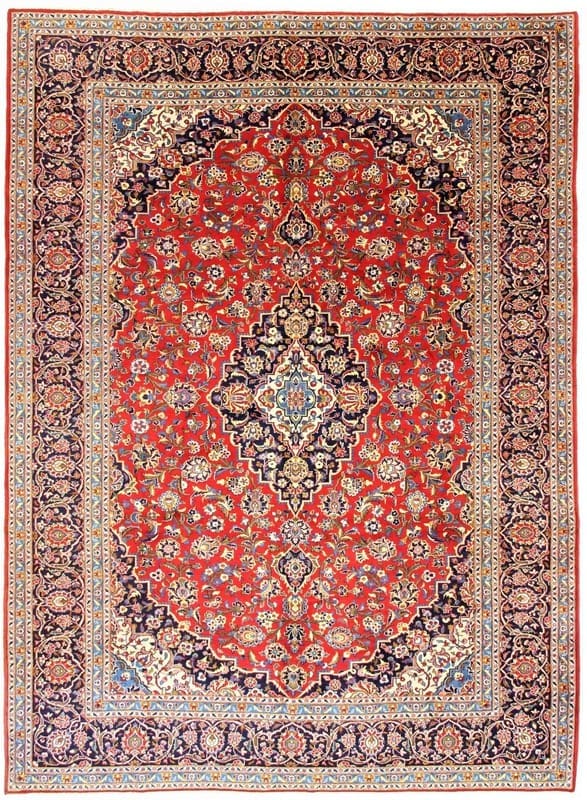 Perserteppich Keshan 398 x 298 cm Handgesponnene Wolle handgeknüpft