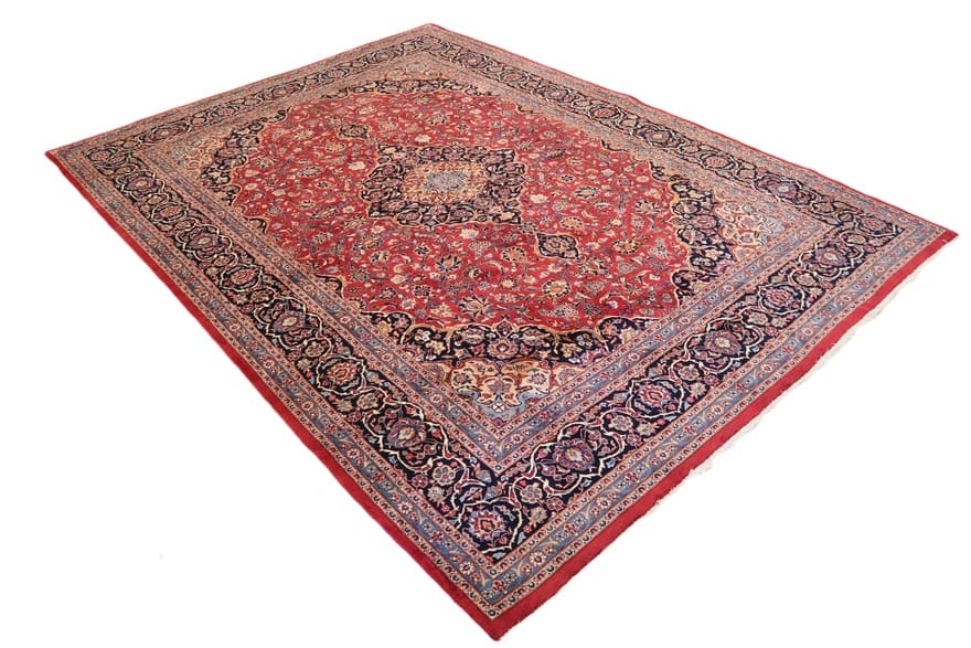Perserteppich Mashad 408 x 300 cm Wolle handgeknüpft Rot