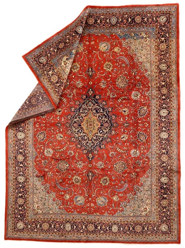 Perserteppich Sarough 383 x 284 cm Wolle handgeknüpft rot-orange