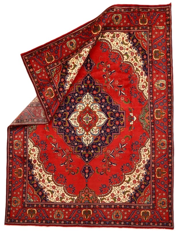 Perserteppich Tabriz 388 x 295 cm Wolle handgeknüpft rot-orange