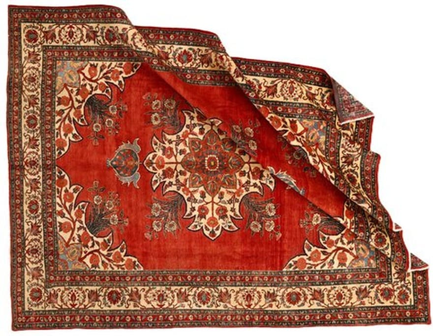 Perserteppich Tabriz 385 x 299 cm Wolle handgeknüpft rot-orange H1
