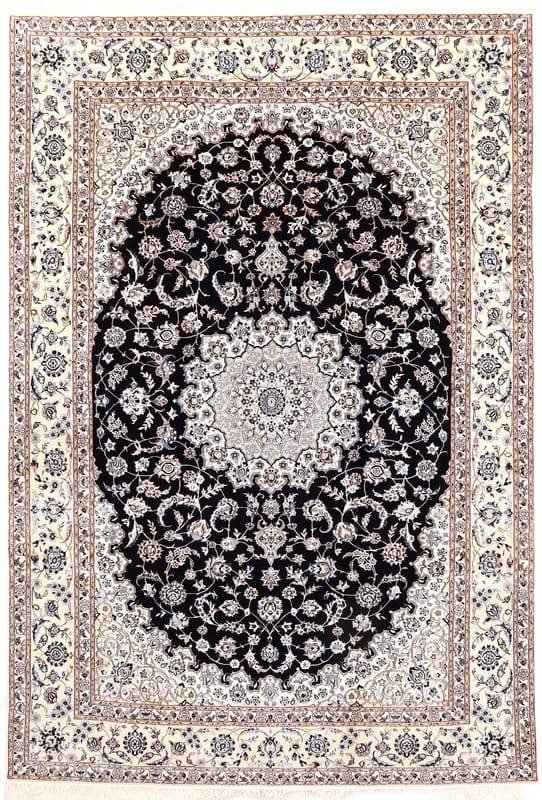 Perserteppich Nain 6 La 293 x 203 cm Wolle & Seide handgeknüpft H1