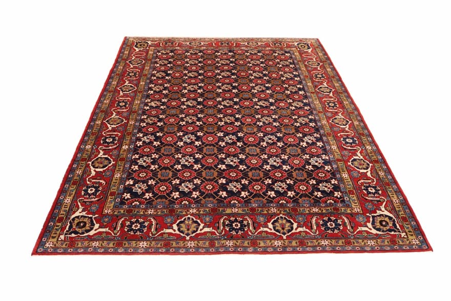 Perserteppich Waramin 325 x 215 cm Wolle handgeknüpft blau/türkis H1