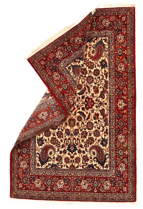 Antiker Perserteppich Isfahan 225 x 148 cm Wolle handgeknüpft