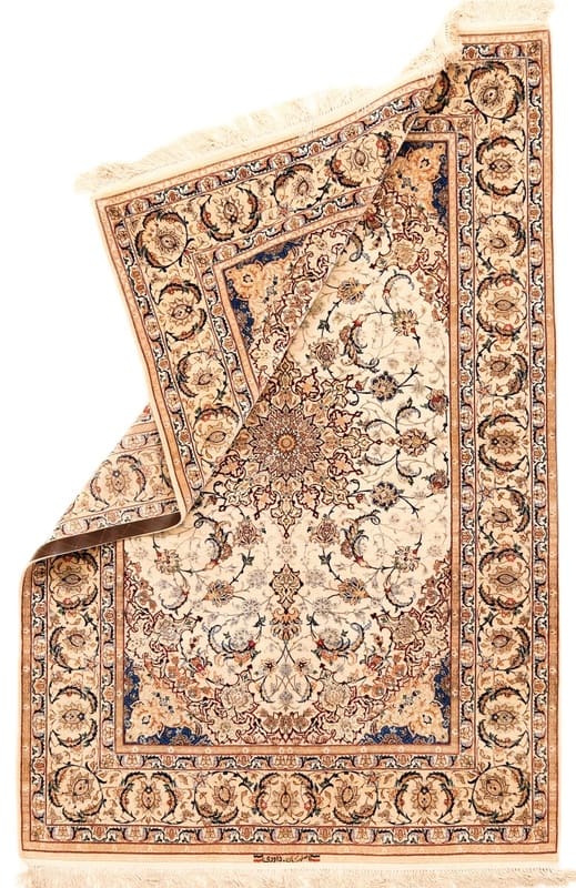 Perserteppich Isfahan 227 x 150 cm Wolle & Seide handgeknüpft UNIKAT Davari signiert