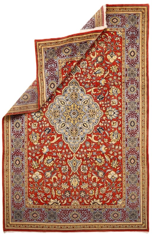 Perserteppich Ghom 325 x 210 cm Wolle handgeknüpft rot-orange H1