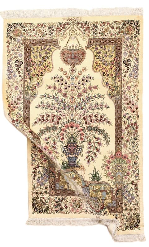 Perserteppich Ghom Yaqut 157 x 101 cm Seide handgeknüpft
