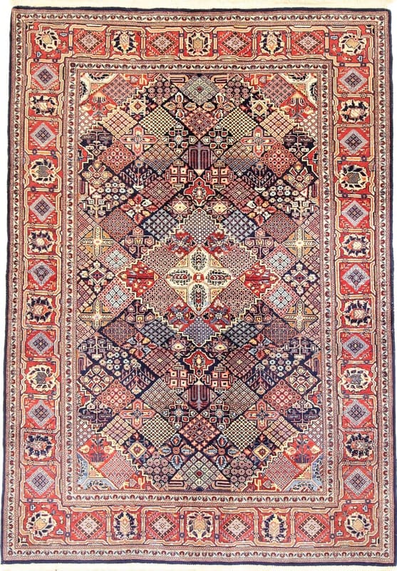Perserteppich Keshan 200 x 140 cm Wolle handgeknüpft lila-rosa