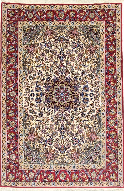 Perserteppich Isfahan 164 x 109 cm Wolle handgeknüpft elegant H1