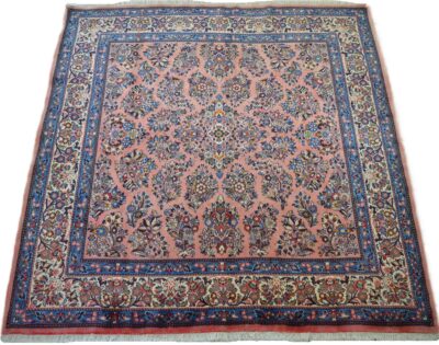 **Perserteppich Sarough 216 x 216 cm 100% Wolle handgeknüpft rot**