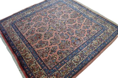 **Perserteppich Sarough 216 x 216 cm 100% Wolle handgeknüpft rot**