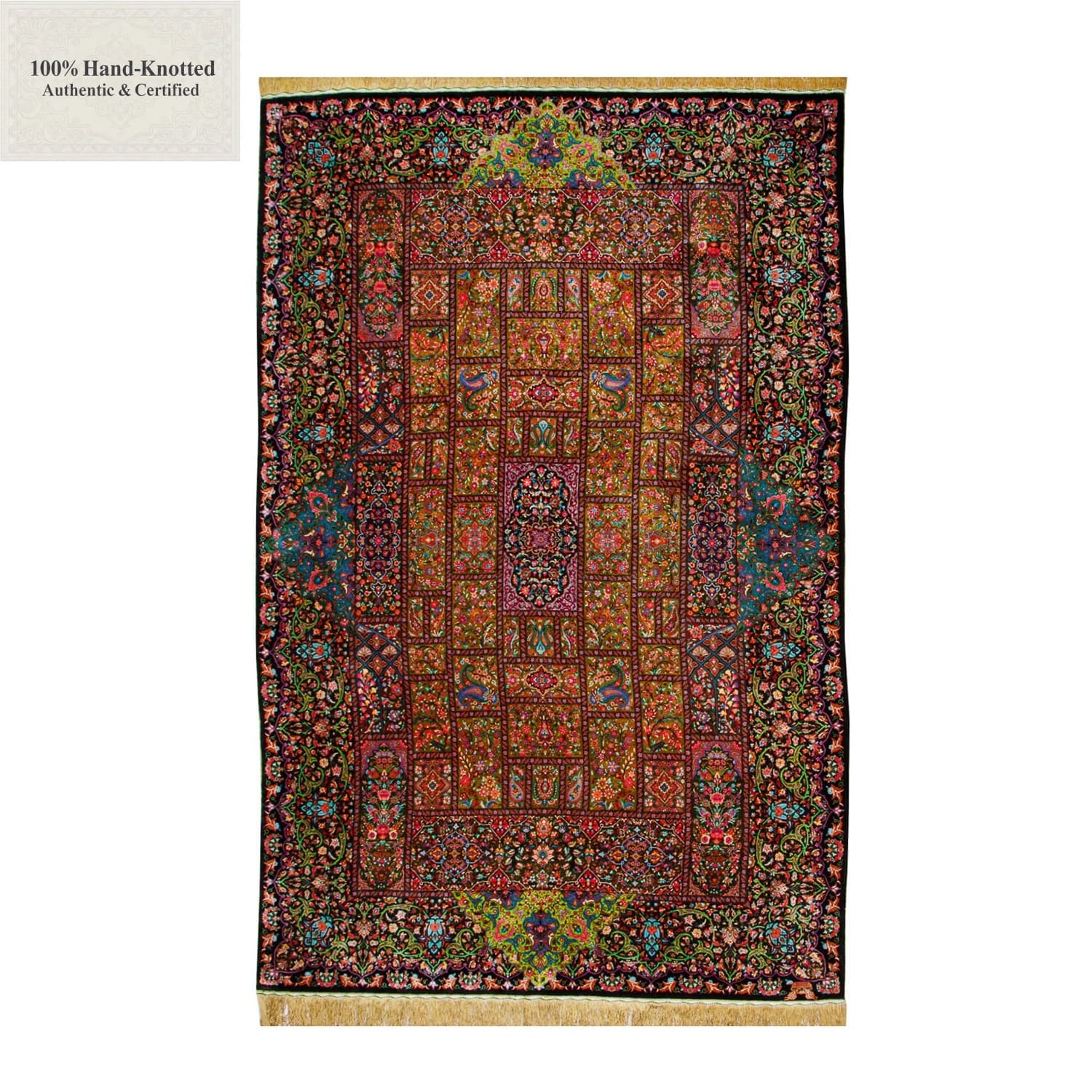 Perserteppich Qom 298 x 203 cm Seide 70 Raj 1 Mio. Knoten/Qm handgeknüpft "Kimia" signiert H1