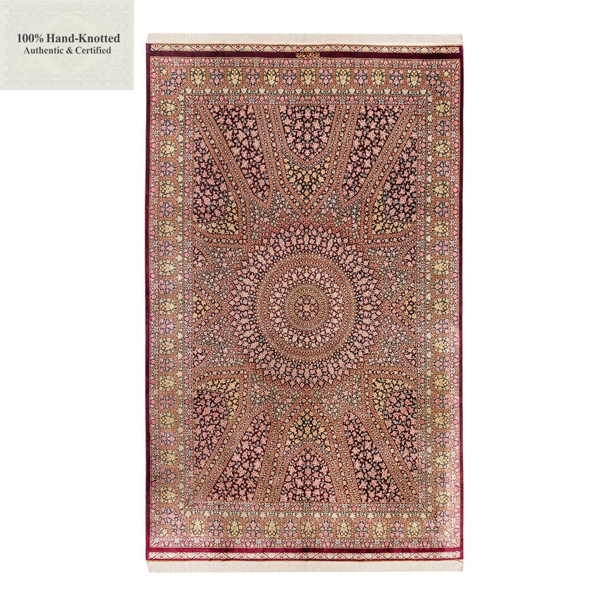 Perserteppich Qom 292 x 200 cm Seide 70Raj 1 Mio Knoten/Qm handgeknüpft "Hashemian" signiert H1