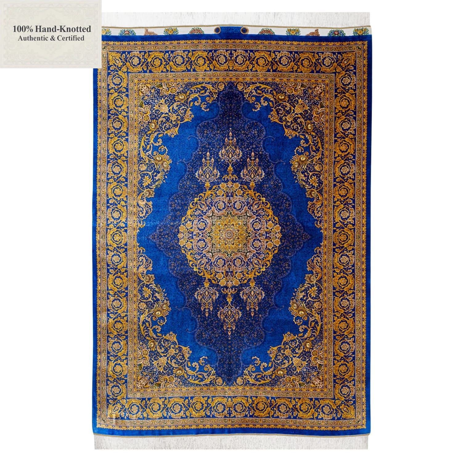 Perserteppich Qom 140 x 200 cm Seide 80 Raj 1.2 Mio. Knoten/Qm handgeknüpft "Sedighian" signiert H1