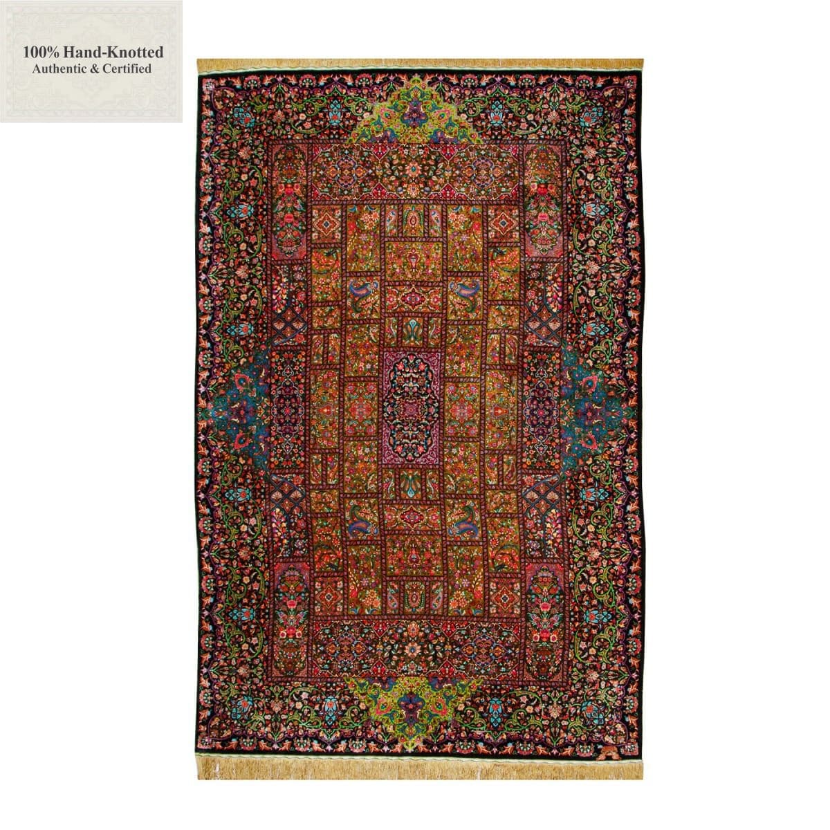 Perserteppich Qom 298 x 203 cm Seide 70 Raj 1 Mio. Knoten/Qm handgeknüpft "Kimia" signiert H1