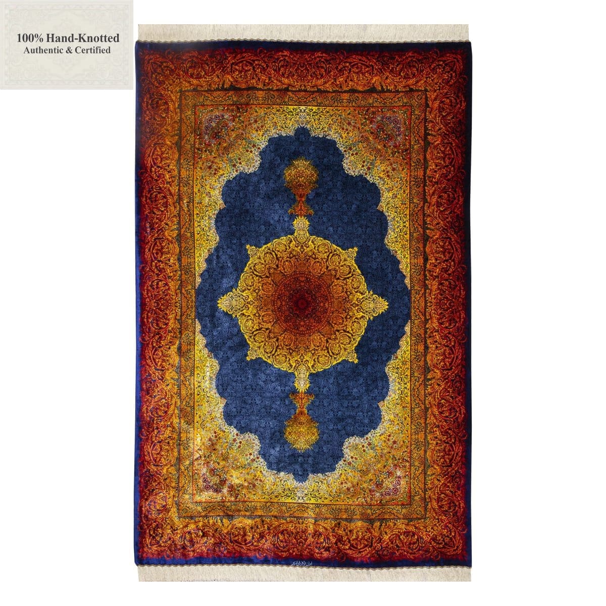 Perserteppich Qom 295 x 200 cm Seide 70 Raj 1 Mio. Knoten/Qm handgeknüpft, "Amir" signiert H1
