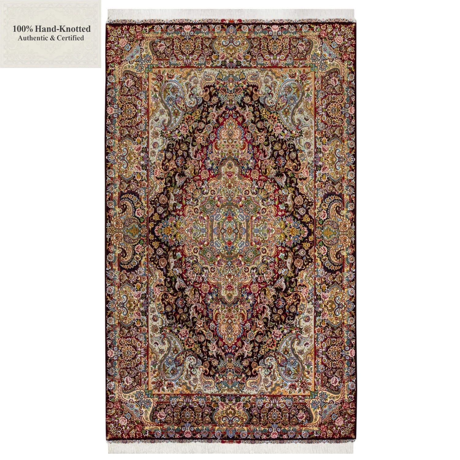Orientteppich Tabriz 312 x 205 cm Seide 60 Raj 800000/Qm handgeknüpft "Salari" signiert H1