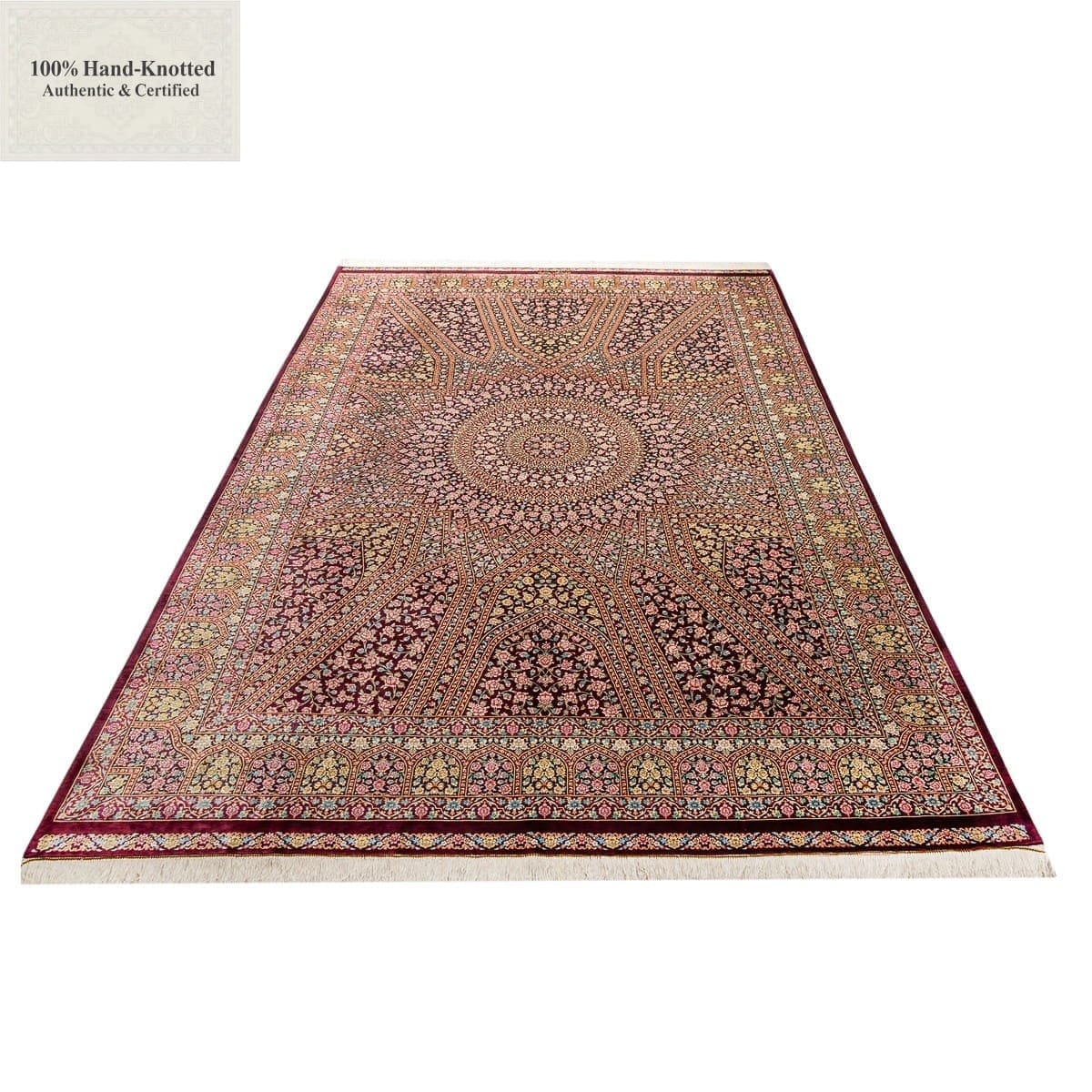 Perserteppich Qom 292 x 200 cm Seide 70Raj 1 Mio Knoten/Qm handgeknüpft "Hashemian" signiert H1