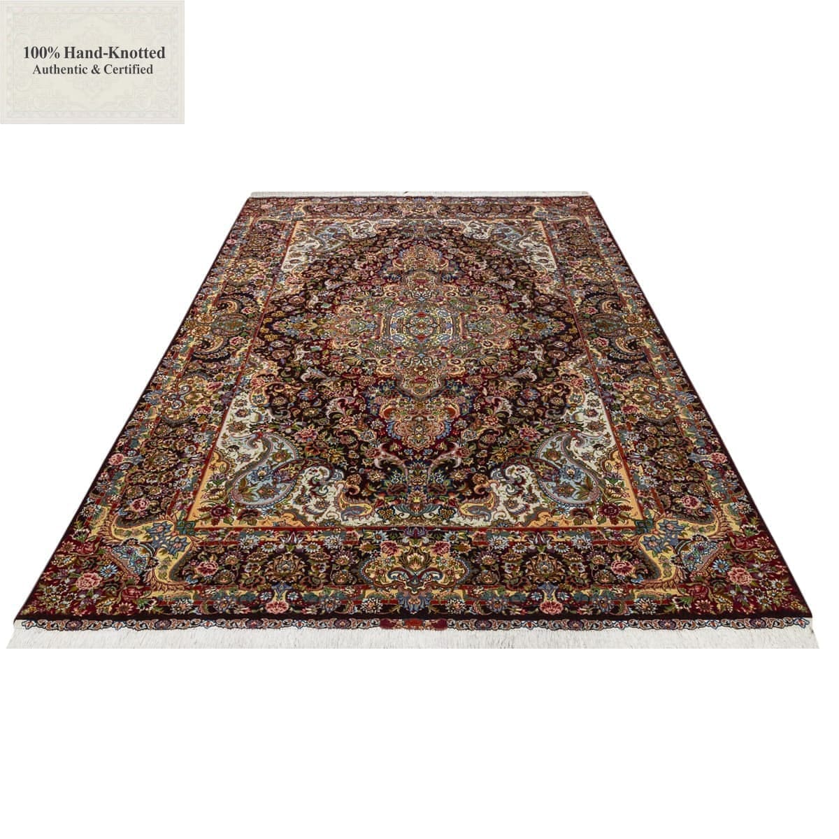 Orientteppich Tabriz 312 x 205 cm Seide 60 Raj 800000/Qm handgeknüpft "Salari" signiert H1