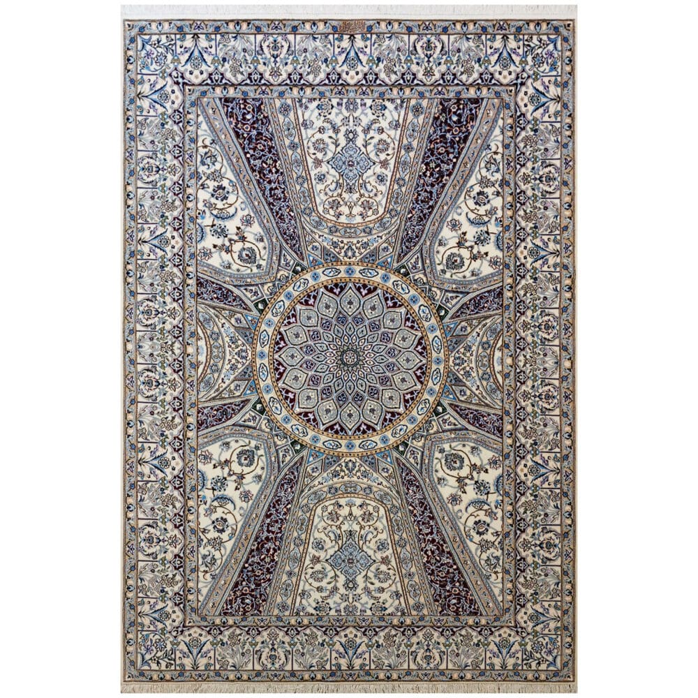 Perserteppich Nain 6La 240 x 160 cm 6La Korkwolle Seide "Habibian" signiert Shahyad Muster H1
