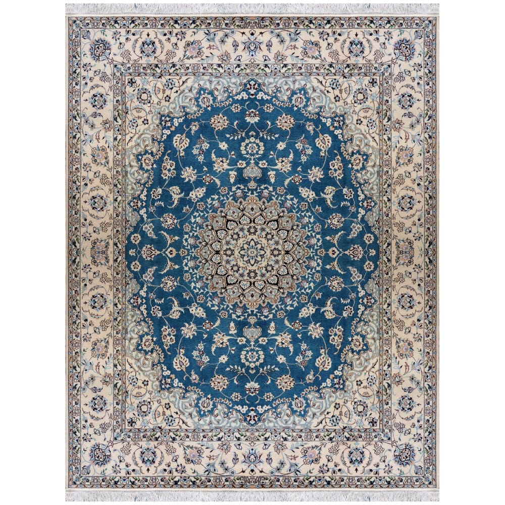 Perserteppich Nain 6La 175 x 225 cm Seide handgeknüpft "Habibian" signiert H1