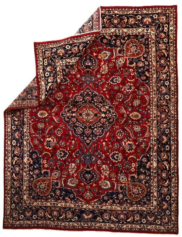 Perserteppich Mashhad 383 x 297 cm Wolle handgeknüpft rot-orange H1